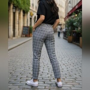 Womens Tapered Plaid Pants